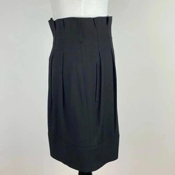 BcbgMaxazria skirt size 0 black 40% wool pencil avant garde career - Picture 4 of 10